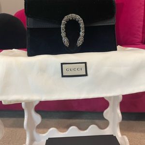Gucci Dionysus Super Mini Black Velvet Bag